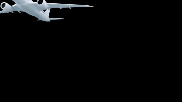 Flying plane 2D object animation. Flight abroad. aircraft flat cartoon transparent alpha channel. Travelling by airplane animated on white background