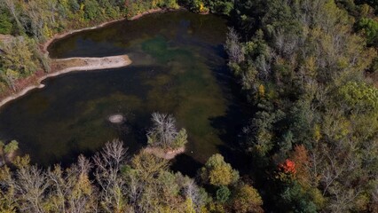 Natural preserved wetland marsh near rural neighborhood in up state New York, Fairport