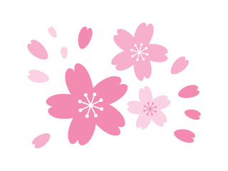 Pink cherry blossom for spring design element. vector illustration. pink petal sakura plant. 