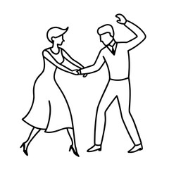 continuous one line drawing of a dancing couple