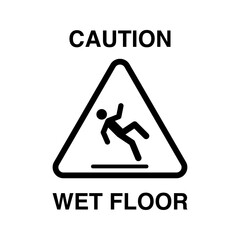 Caution wet floor sign