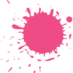 Bright Pink Paint Splatter with Transparent Background Vibrant Artistic Splash Abstract Shape