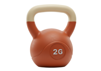 Isolated 2-kilogram kettlebell for training at gym or home, fitness equipment for exercise and strength