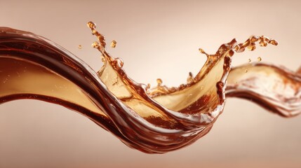A brown liquid with a splash of white is depicted in the image. The brown liquid appears to be a splash of chocolate milk, which is a popular beverage enjoyed by many people