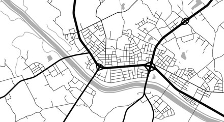 Detailed city map illustration road network urban planning design art