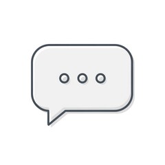 Naklejka premium Speech bubble icon with ellipsis isolated on white background