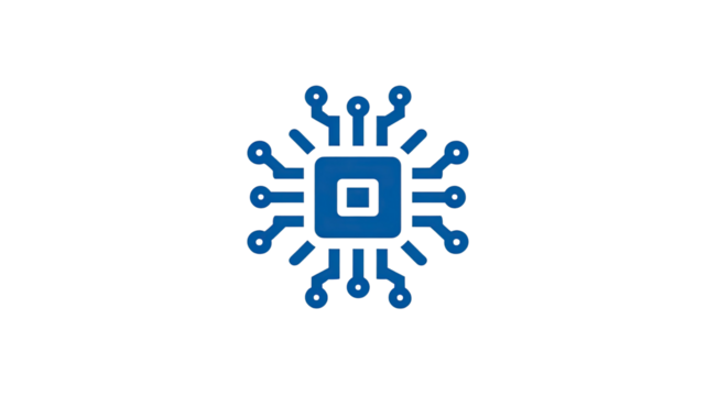 artificial intelligence chip icon representing digital processor futuristic ai technology hardware element isolated on white background
