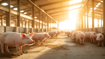 Inside Brightly Lit Barn Pink