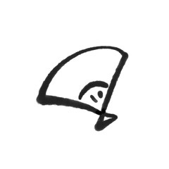 墨絵のシンプルな扇子　正月素材・モノクロ