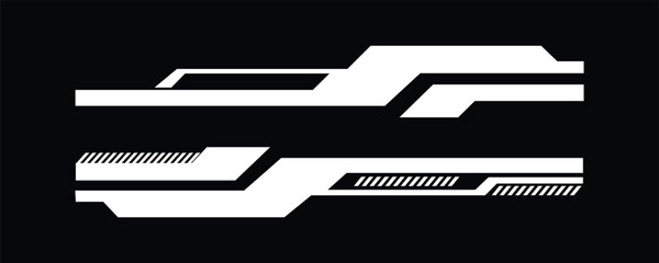Futuristic white racing stripe. Futuristic cyberpunk HUD elements collection. Futuristic interface ui elements. Holographic hud user interface elements. vector illustration 