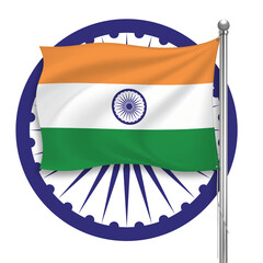 Stylized India flag on transparent background