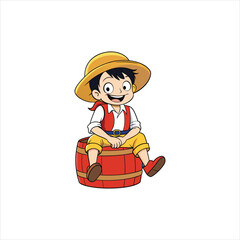 cartoon character, young boy, smiling