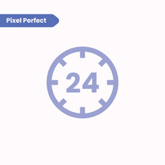 Minimalist clock icon in clean line style featuring hour and minute hands. Perfect for time, schedule, alarm, app, and digital interface designs.