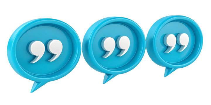 Quote bubble 3D illustration for a testimonial