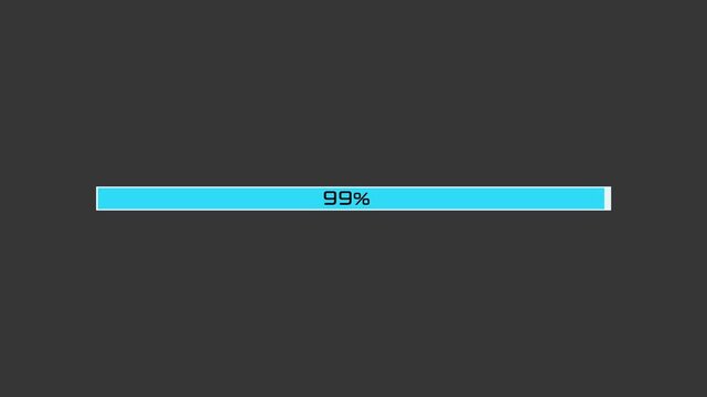 Loading bar progress animation loop 4K, Digital progress bar growing from 0% to 100%.