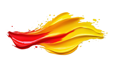 Radiant Brushstrokes A Vivid Blend of Red and Yellow