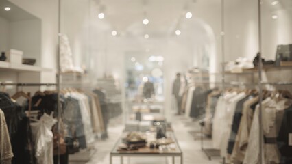 Blurred photo, blurry image, inside of the clothes shop, background