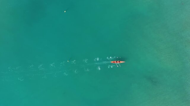 Rowing Athletes Drone Video, Boat Race in the Antalya Beach Drone Video, Manavgat Antalya, Turkiye(Turkey)