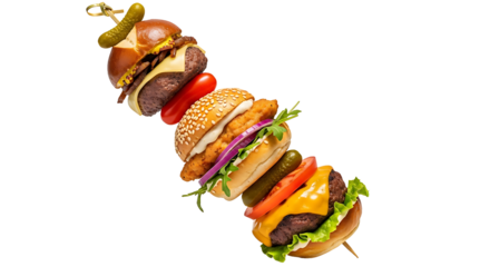 Burger Skewers Transparent Background A Culinary Delight on a Stick
