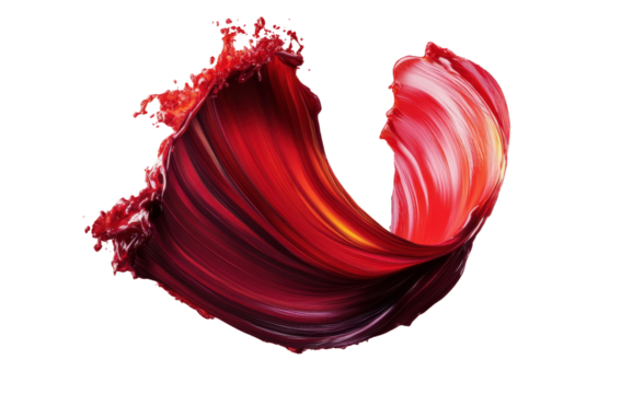 Dynamic Swirl of Crimson and White - Abstract Liquid Art