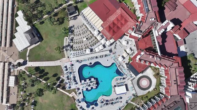 Summer Season in the Antalya Beach Drone Video, Mediterranean and Aegean Summer Holiday Beaches, Belek Antalya, Turkiye (Turkey) 