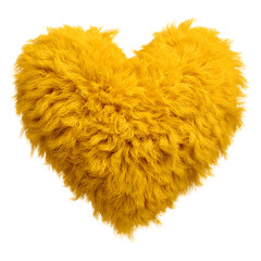 Fluffy Yellow Heart Design Isolated on Clean Background