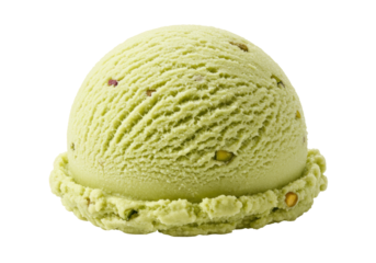 Isolated pistachio ice cream scoop, dessert, cold treat, delicious flavor, summer delicacy