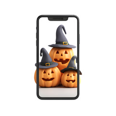 Spooky Halloween Jack O Lanterns Smartphone Mockup for Creative Designs