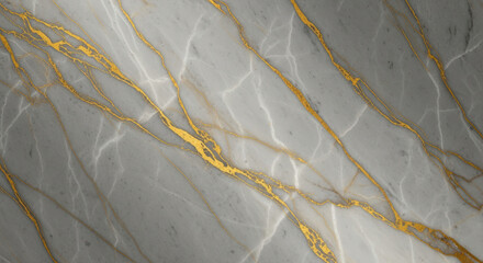 Fototapeta premium Elegant light gray marble slab with striking gold veins and natural stone texture for modern interior surface design