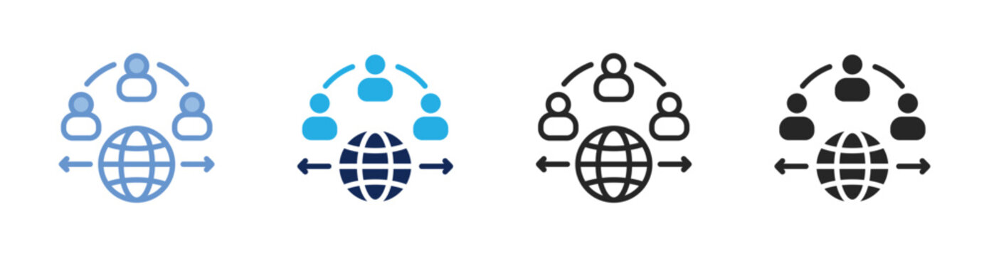 Outsourcing Icon Collection Featuring Multiple Styles