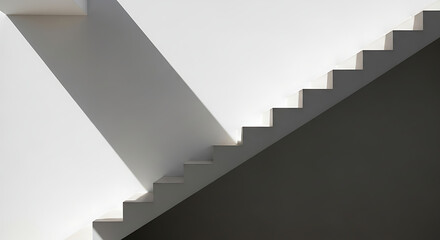 Fototapeta premium Abstract stairs geometry abstract perspective shadow play modern architecture staircase design