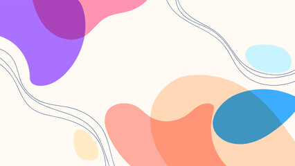 ABSTRACT BACKGROUND WITH HANDDRAWN ORGANIC SHAPES FLAT COLORFUL DESIGN VECTOR TEMPLATE FOR WALLPAPER, COVER DESIGN
