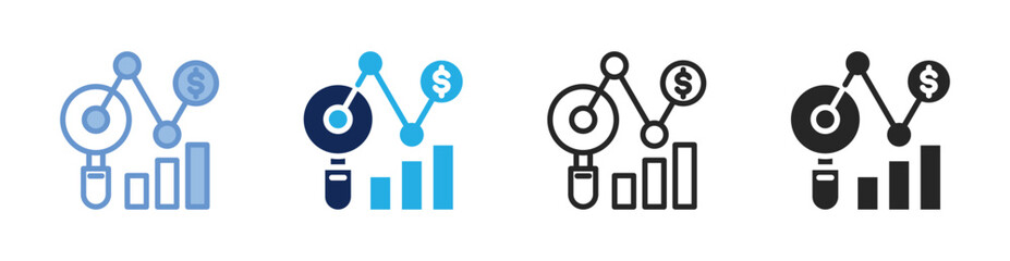 Market Analysis Icon Collection Featuring Multiple Styles