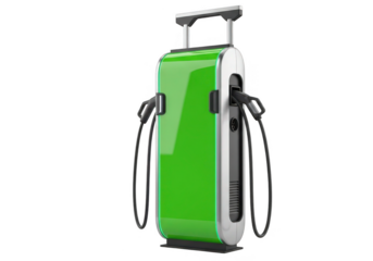 Eco friendly green electric vehicle charging station ready for rapid car charging needs