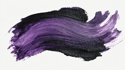 black purple paint brush strokes in watercolor isolated
