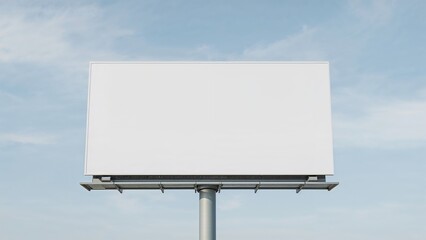 Fototapeta premium Blank white billboards for advertising and promotional templates, cloudy blue sky background
