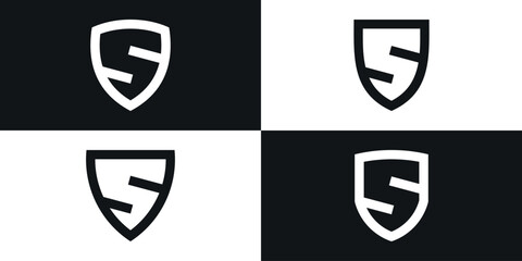 Letter s and shield logo collection