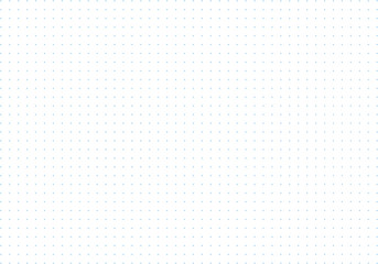 Simple blue dotted background. Bullet journal pattern texture. Dotted squared blue grid graph paper template for notebooks. Design printable graphic sheets.