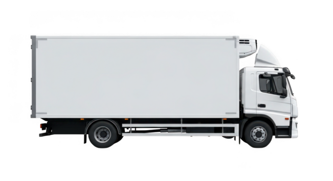 Modern refrigerated delivery truck ready to transport goods safely and efficiently today