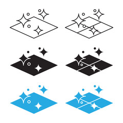 Clean floor surface tiles icon set