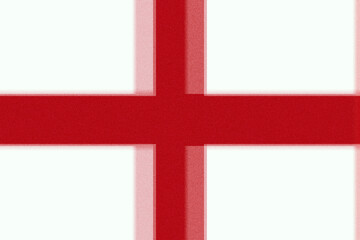 Fototapeta premium Stylized rendering of a red St. George's Cross, symbolizing England, set against a clean, white backdrop with a subtly blurred effect creating a modern and abstract visual appeal for