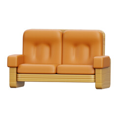 Sofa 3d render icon illustration	
