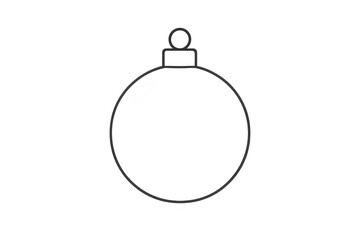 Fototapeta premium Christmas holiday bauble outline vector icon with shiny accent, seasonal festive decoration on transparent background