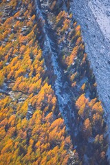 Fall colours in the mountains, Autumn outdoor, hiking in Alps
