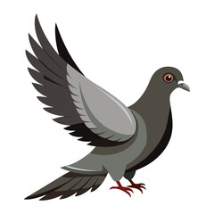 Vector art illustration of a pigeon