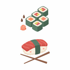 Fresh and Delicious Sushi Platter with Assorted Rolls and Sashimi