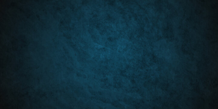 Dark Blue background with grunge backdrop texture, watercolor painted mottled blue background, colorful bright ink and watercolor textures on black paper background.	