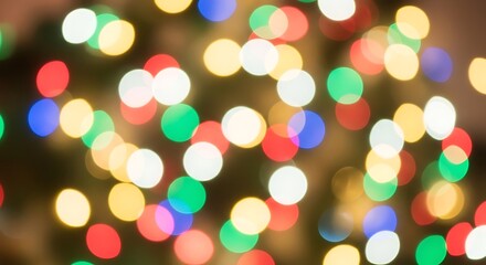 Abstract christmas lights bokeh background with colorful circles and blur effect