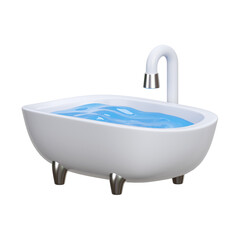 Bathub 3d render illustration icon	