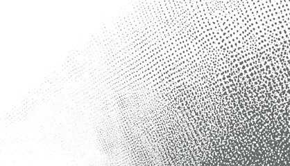 white background with scattered gray dots of varying sizes and densities creating gradient effect.